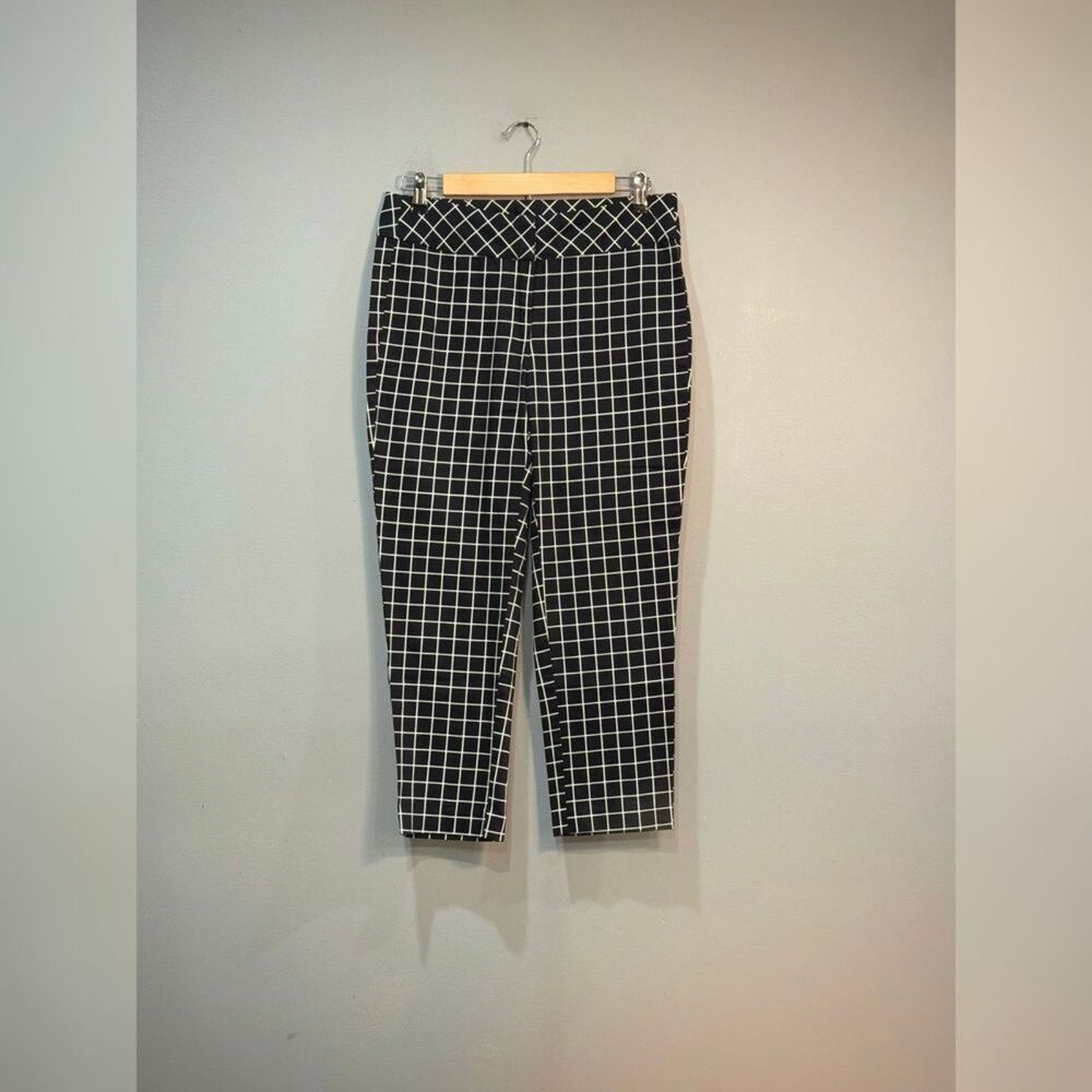 B/W Nue Options Checked Cropped Pants Size 6P EUC